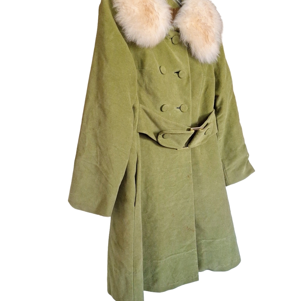 Vintage 60's Country Pacer Penny Lane Faux Fur Wool Coat - Picture 3 of 16